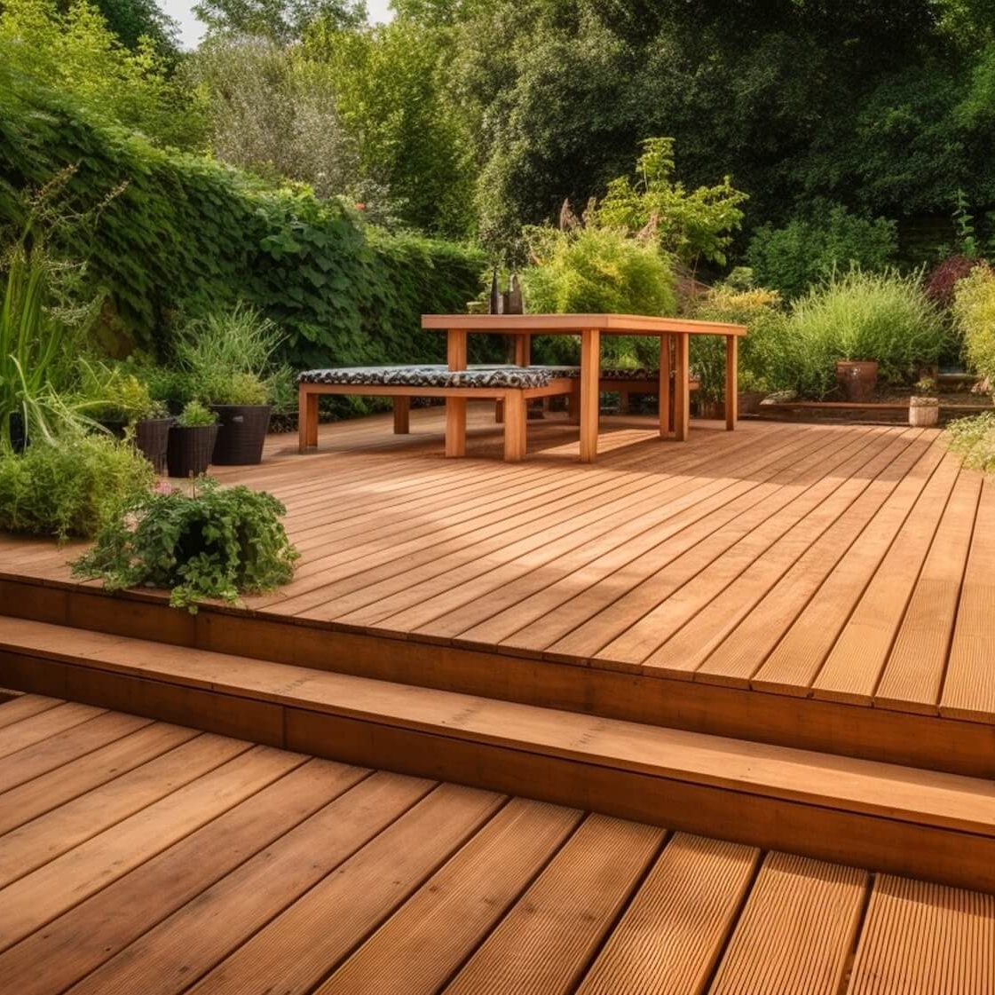 professionally power washed deck in merrimack valley